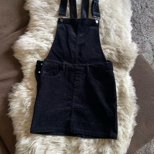 Black label corduroy overall dress